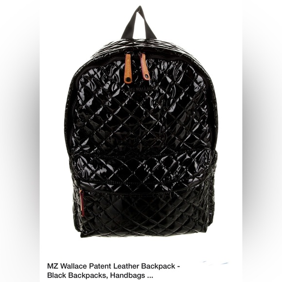 MZ Wallace Black Patent Leather Lacquer Backpack - Picture 3 of 15
